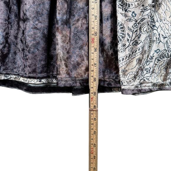 Velvet Patchwork Maxi Skirt | Boho Gypsy Vintage Style Tiered Long Skirt | Small - Picture 10 of 13